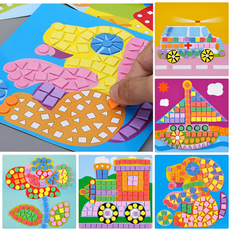 Home Decor Etsy - 6/12pcs Mosaics Paintings DIY Foam Puzzles
