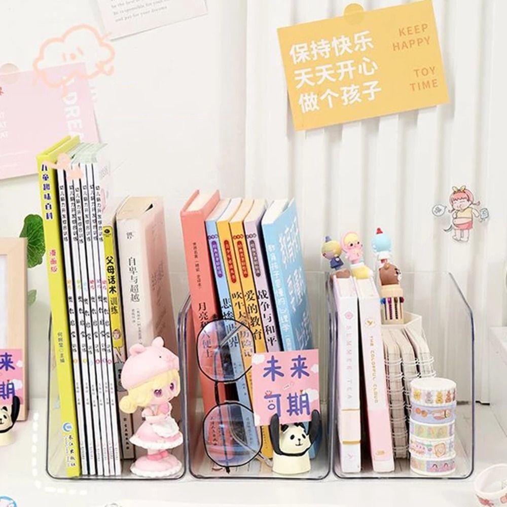 Aesthetic Bookend - Simple Acrylic Book Stand U-shaped Free