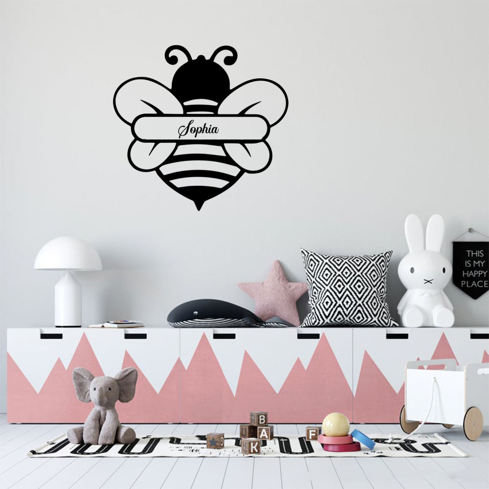 Home Decor Wall Stickers - 1PC Fashion Bee Personalized Name Wall