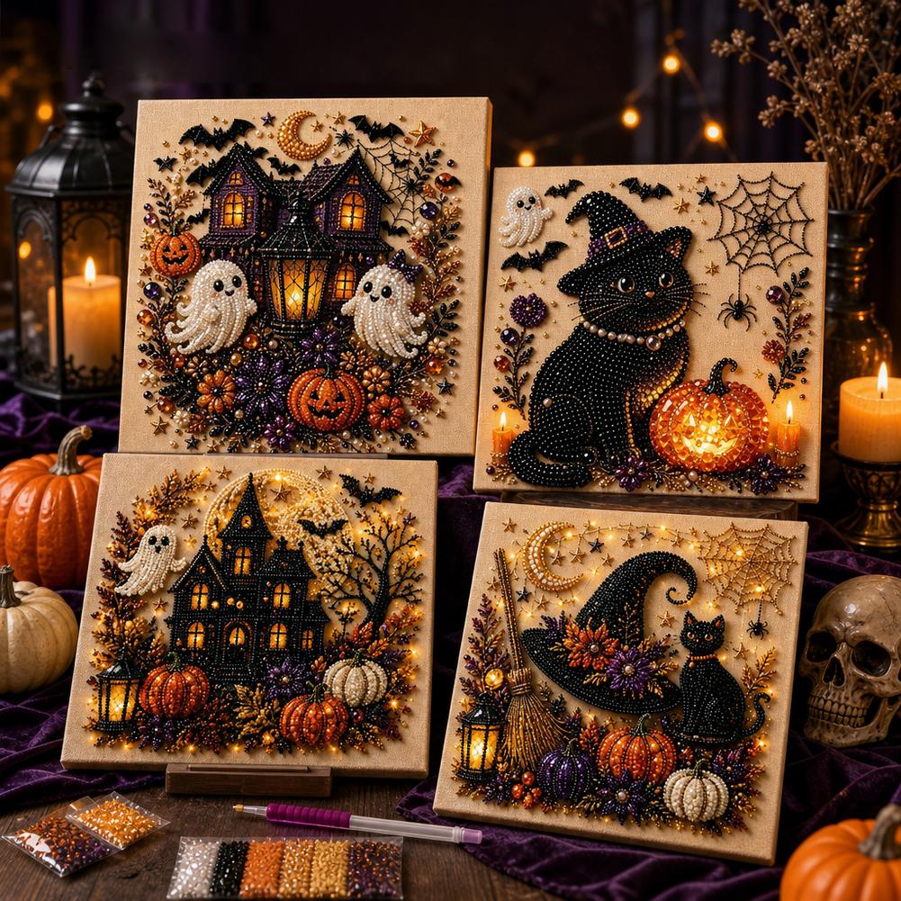 Home Decor Etsy - Halloween Ghost & Pumpkin 3D Pearl