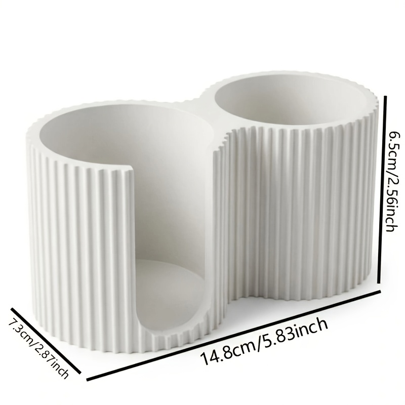 Vanity Home Decor - Minimalist Striped Cosmetic Organizer,2‑in‑1 Bathroom Q‑tip