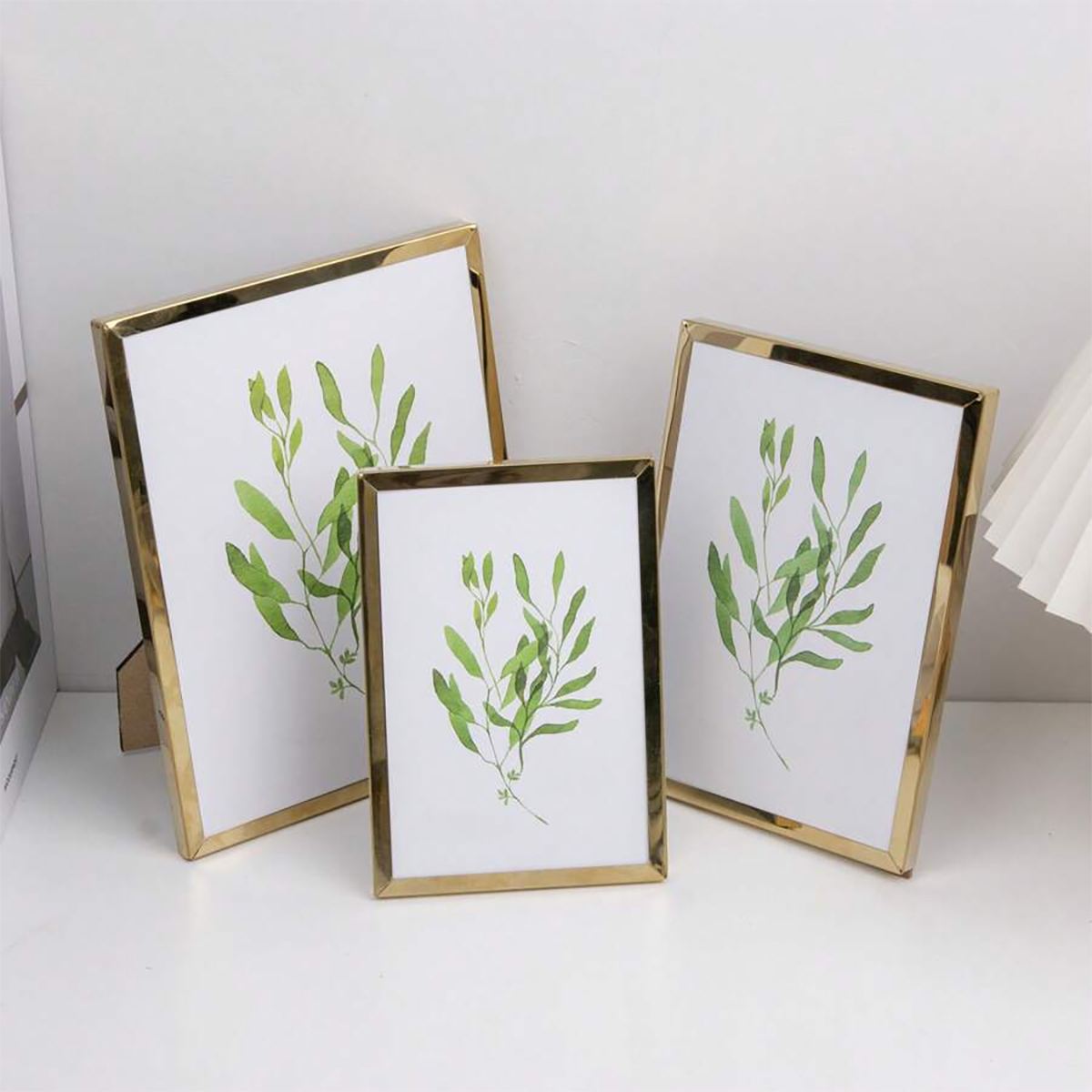 Bamboo Photo Frame - Stainless steel photo frame, vertical rectangular