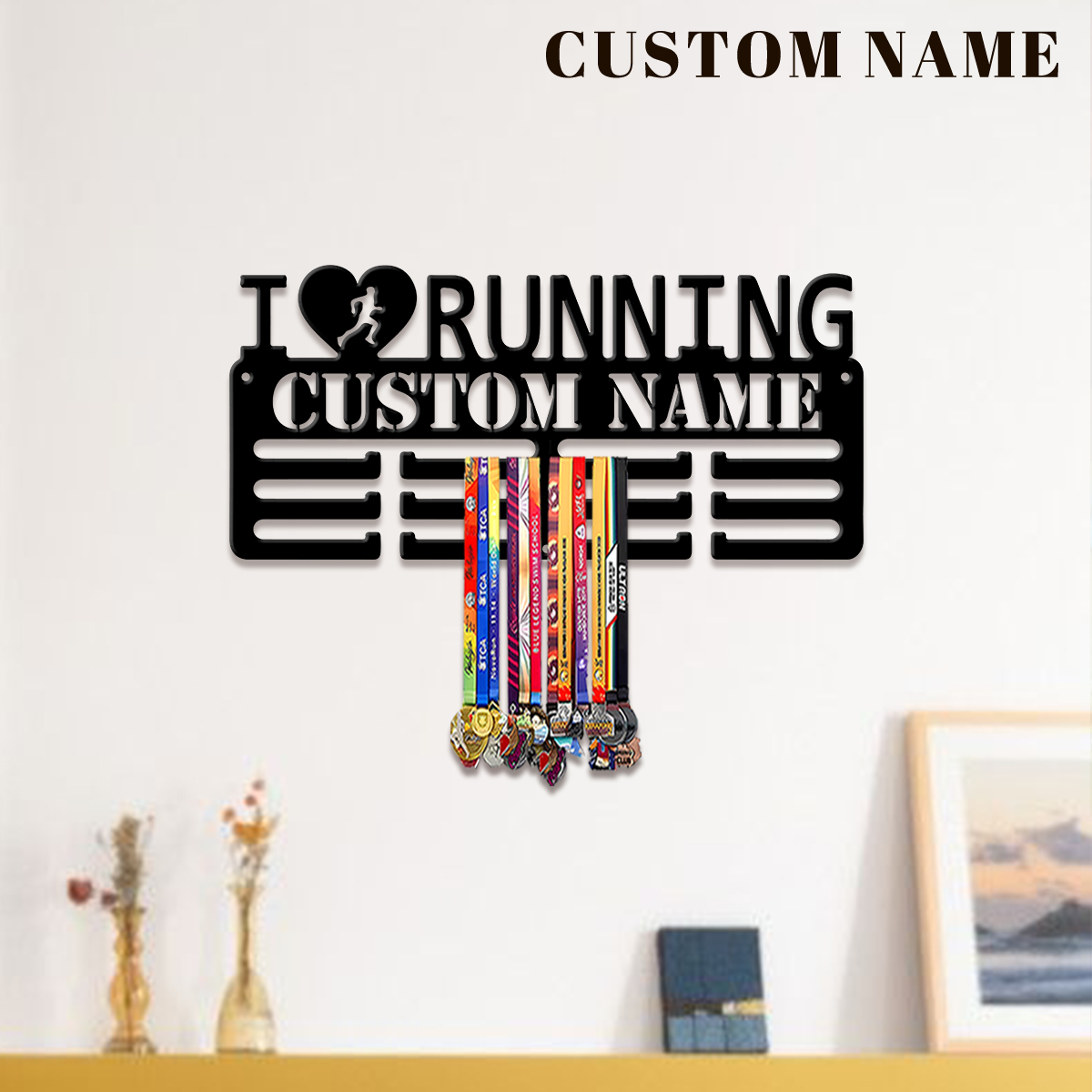 Home Decor Pinterest - Custom I Love Running Metal Medal