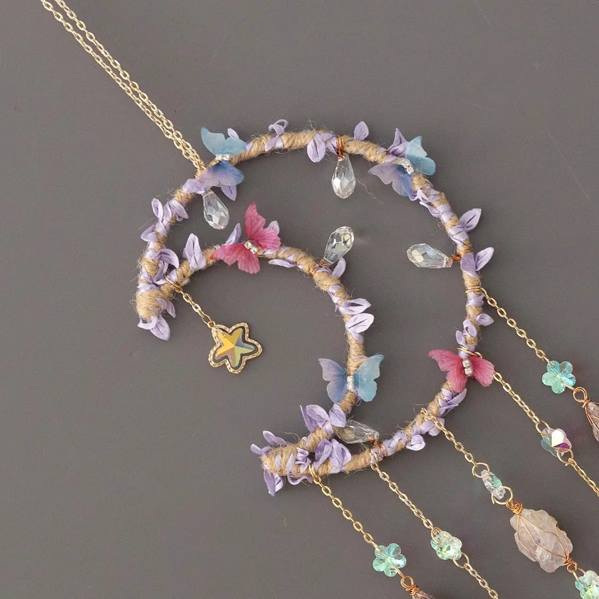 Boho Wind Chimes - Sun Catcher Crystals Wind Chime Moon
