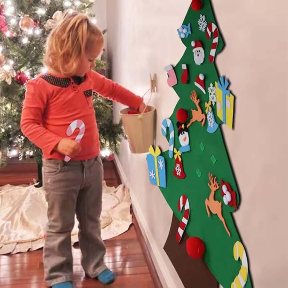 Kids DIY Felt Xmas Tree Set Ch - Home Xmas Decor Ideas ulasan dan harga