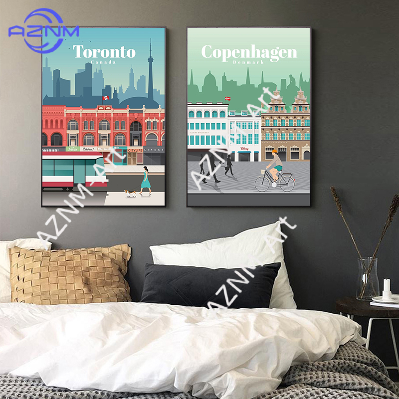 Modern Famous City Tourism Wal - Home Decor Melbourne ulasan dan harga