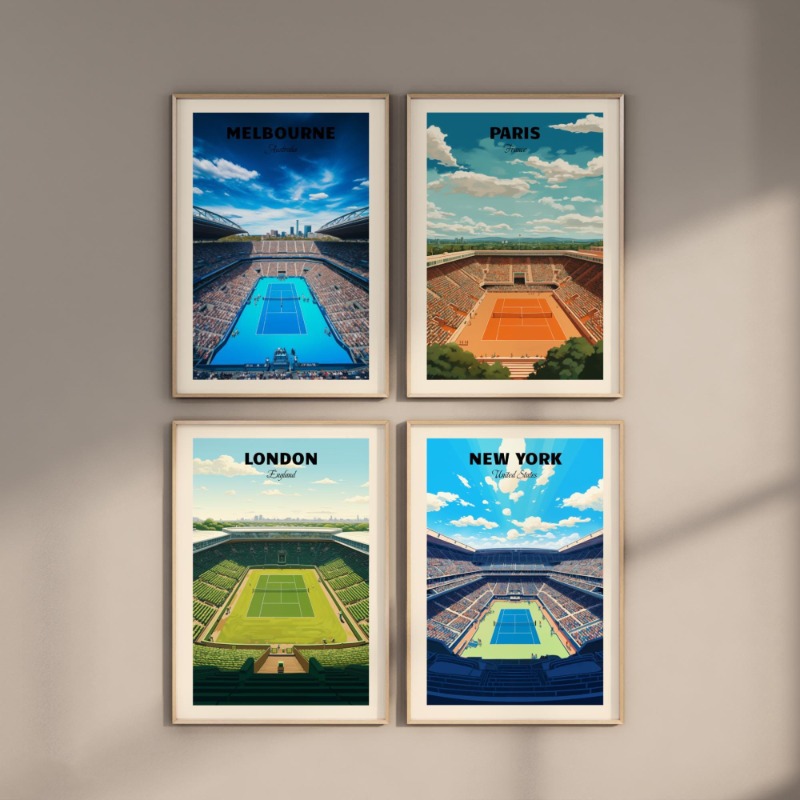 Tennis Majors Poster London Ne - Home Decor Melbourne ulasan dan harga