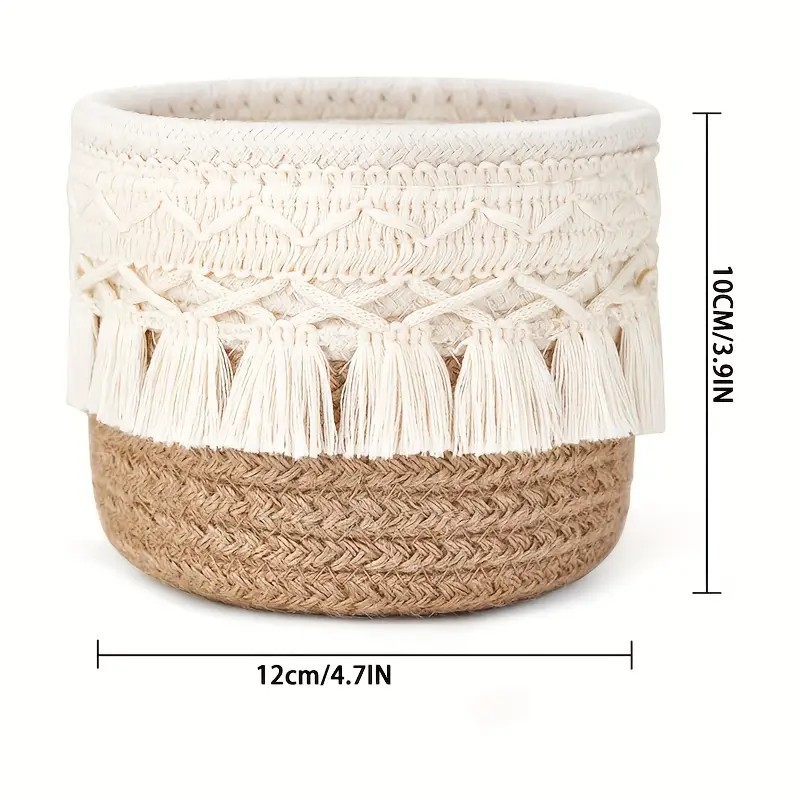 Boho Tassel Woven Storage Bask - Vanity Home Decor ulasan dan harga