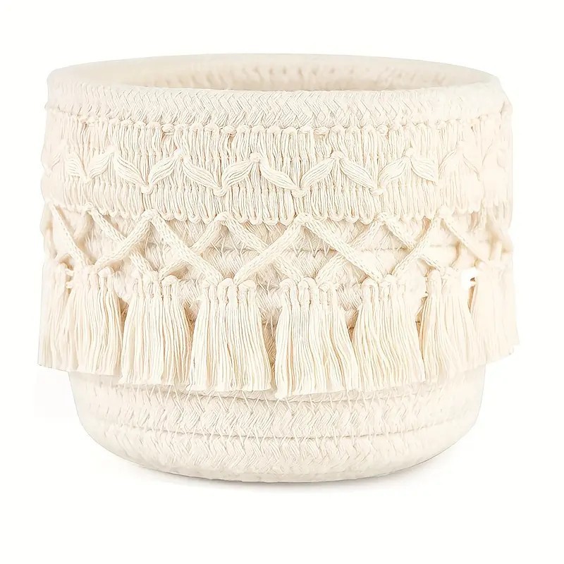Boho Tassel Woven Storage Bask - Vanity Home Decor ulasan dan harga