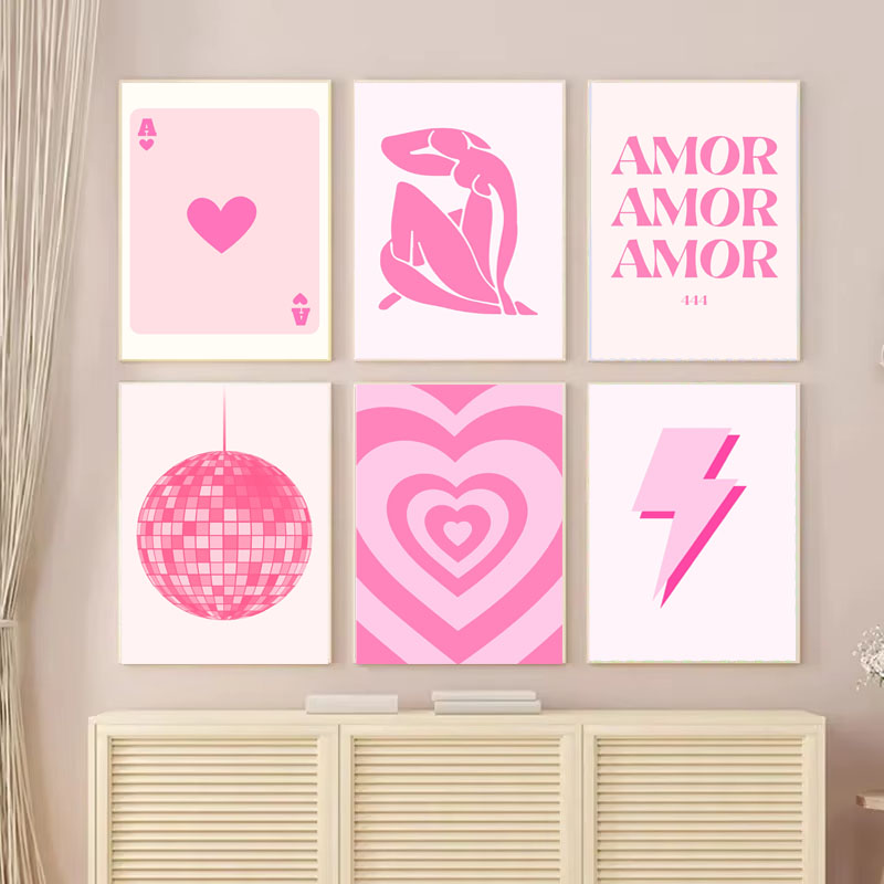 1pc Canvas painting  Pink Mati - Home Decor Y2K ulasan dan harga