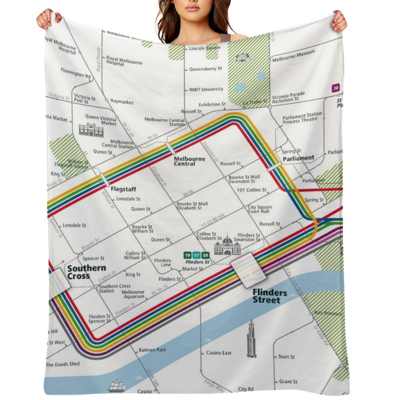 Melbourne City Rail Map Square - Home Decor Melbourne ulasan dan harga