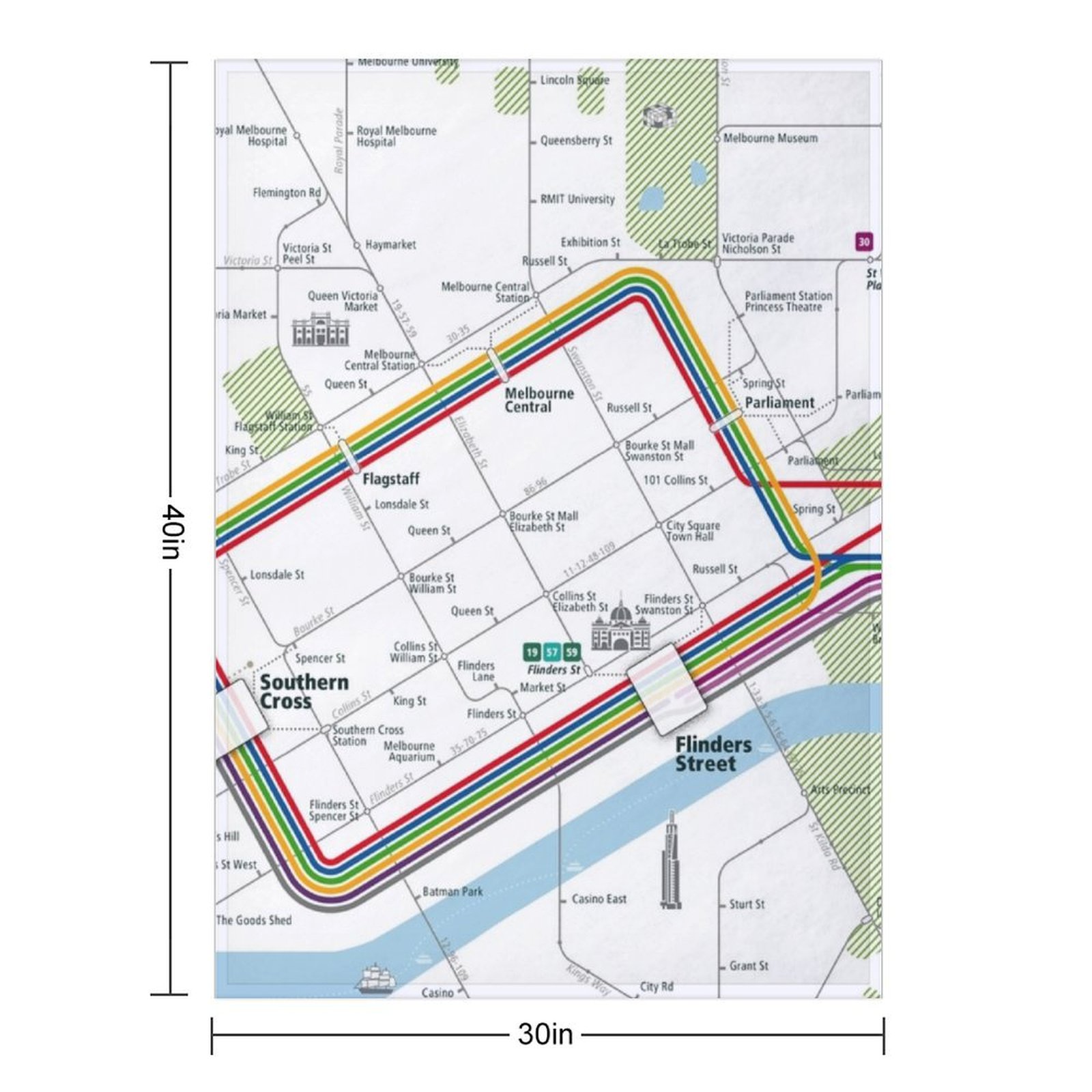 Melbourne City Rail Map Square - Home Decor Melbourne ulasan dan harga