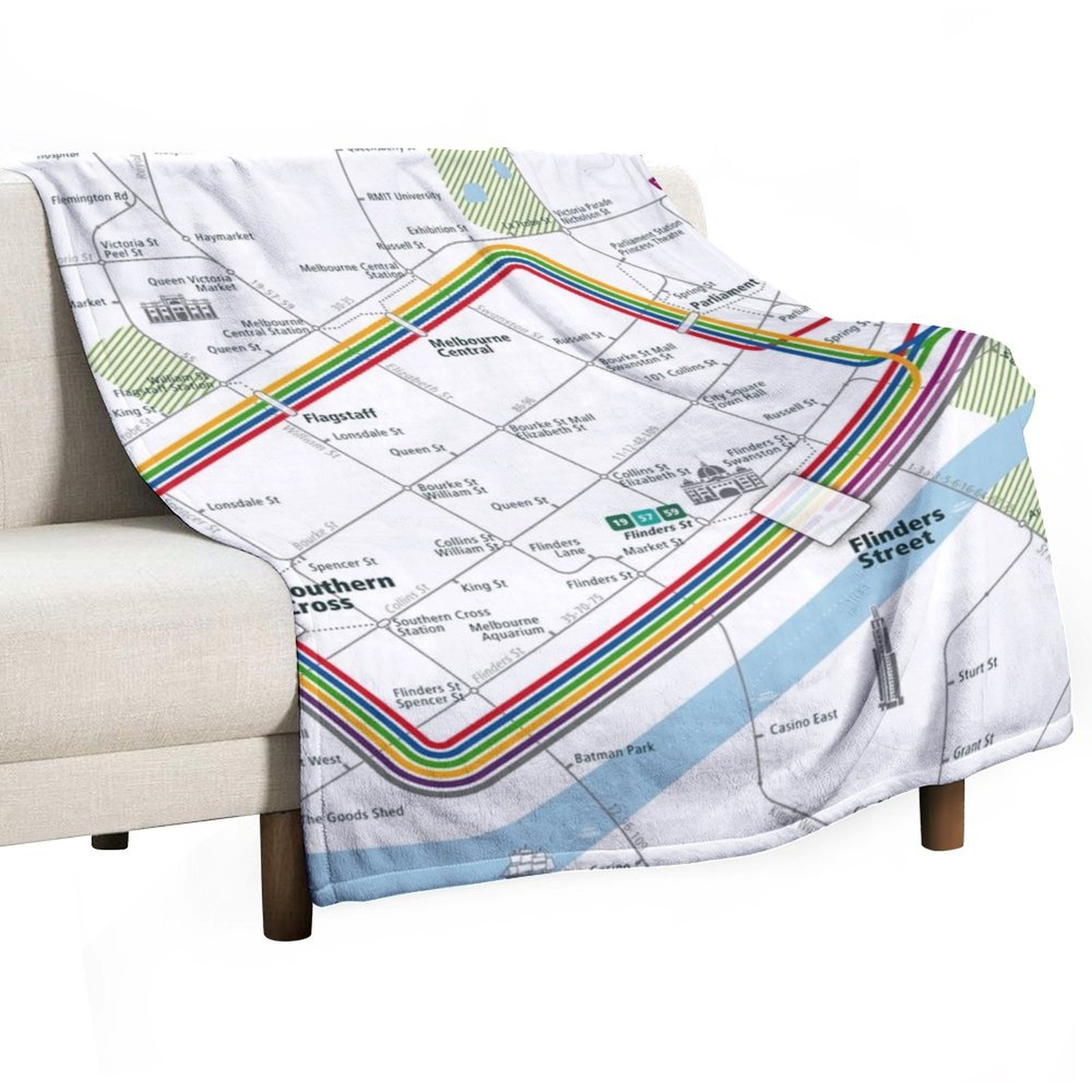Melbourne City Rail Map Square - Home Decor Melbourne ulasan dan harga