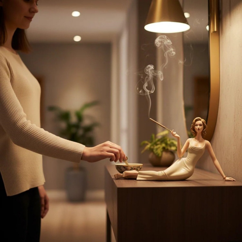 Elegant Lady Figurine Incense  - Incense Stick Holder ulasan dan harga