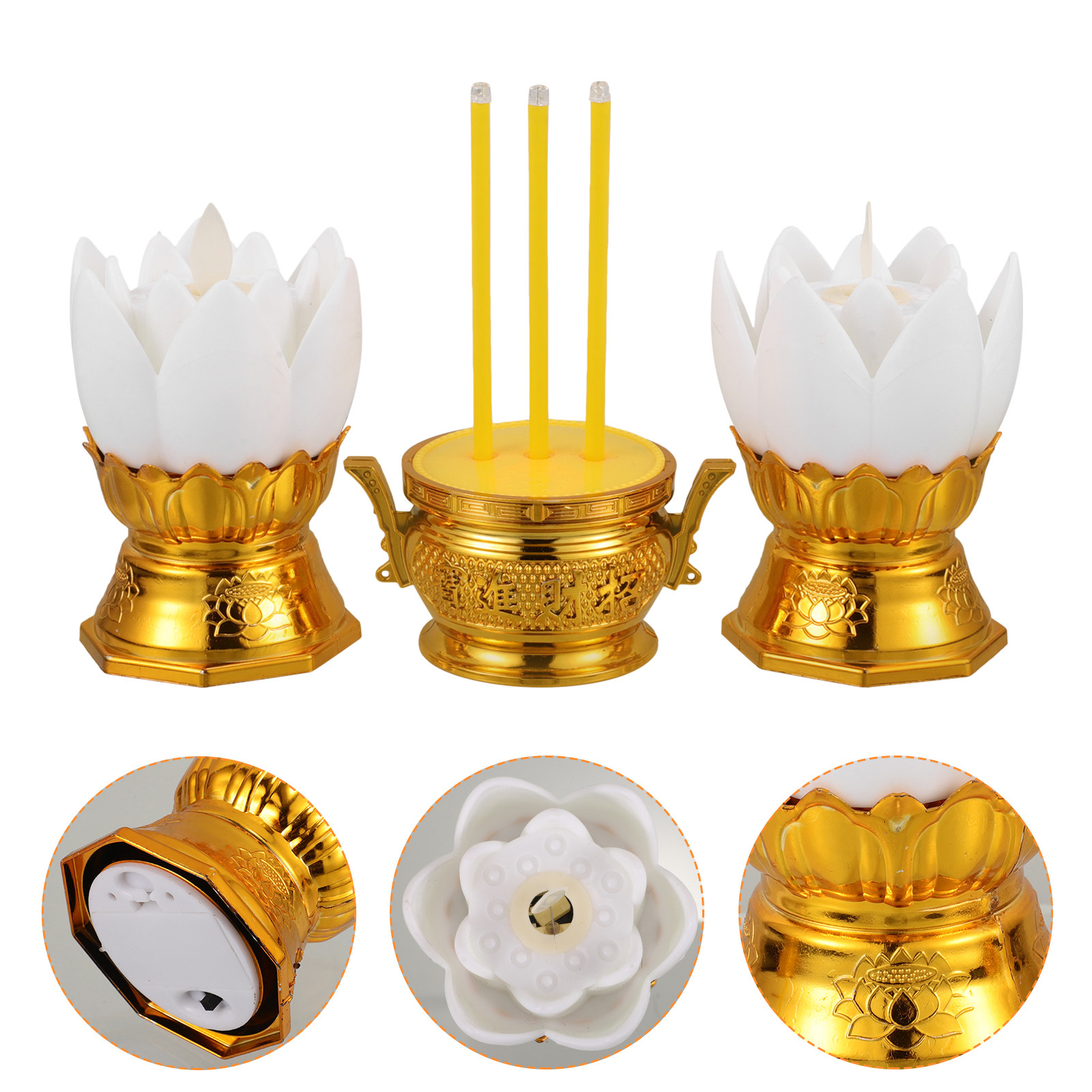 1Set Simulation Lotus Lamp LED - Incense Stick Holder ulasan dan harga