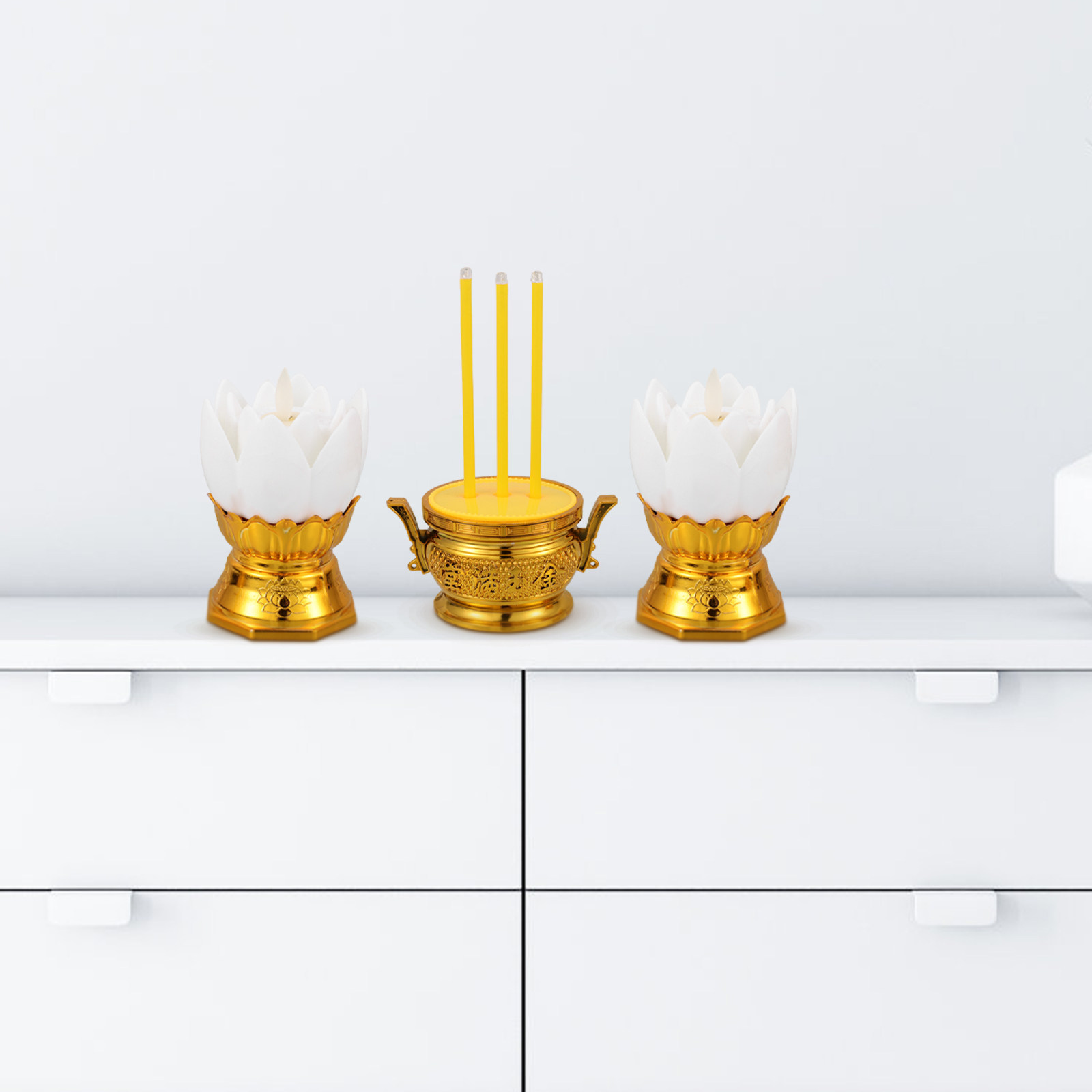 1Set Simulation Lotus Lamp LED - Incense Stick Holder ulasan dan harga