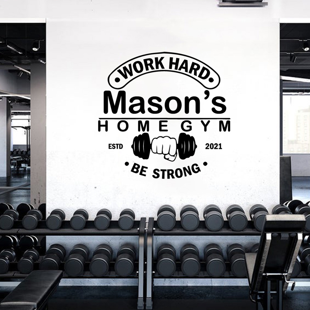 1PC Hot Sale Fitness Custom Na - Home Decor Wall Stickers ulasan dan harga