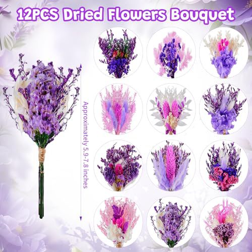 12PCS Mini Dried Flower Bouque - Dried Flower Bouquet ulasan dan harga