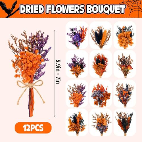 12PCS Mini Dried Flower Bouque - Dried Flower Bouquet ulasan dan harga