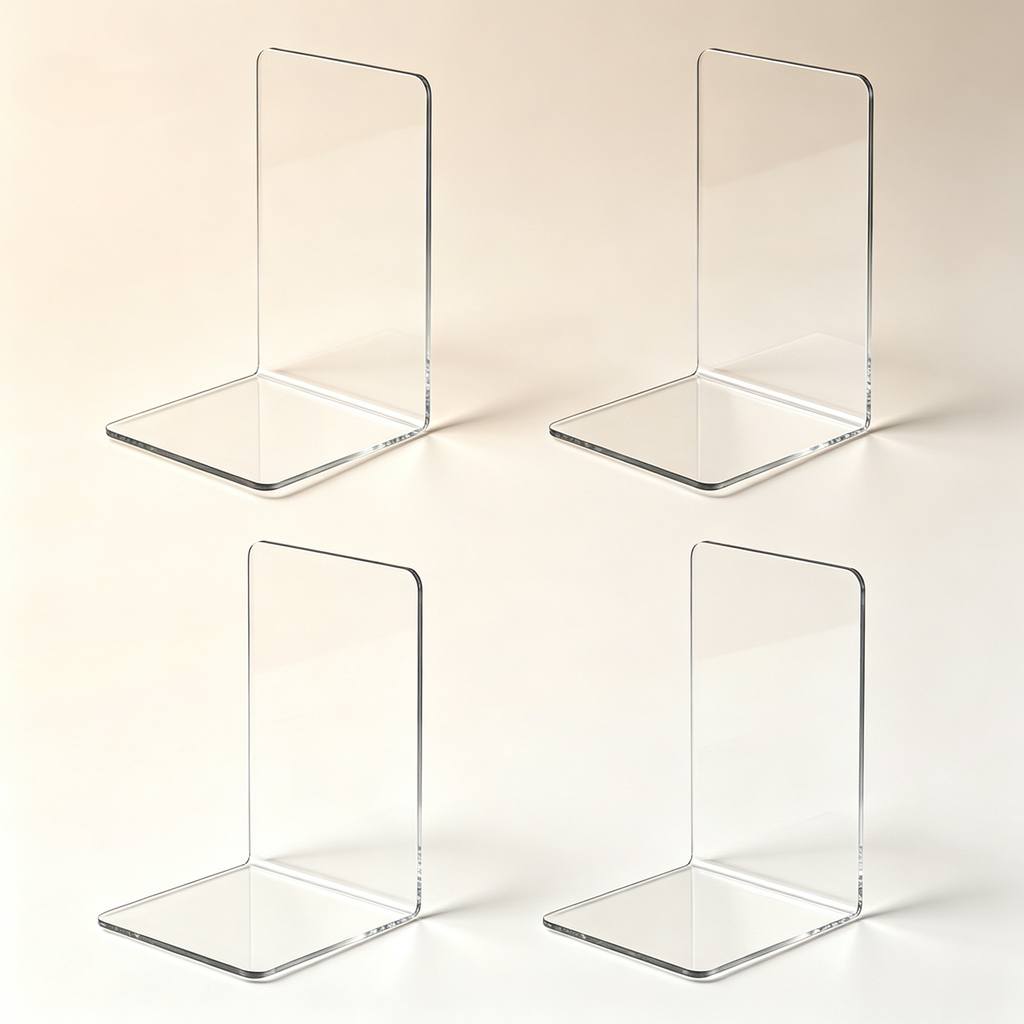 6 Pcs Transparent Acrylic Book - Aesthetic Bookend ulasan dan harga