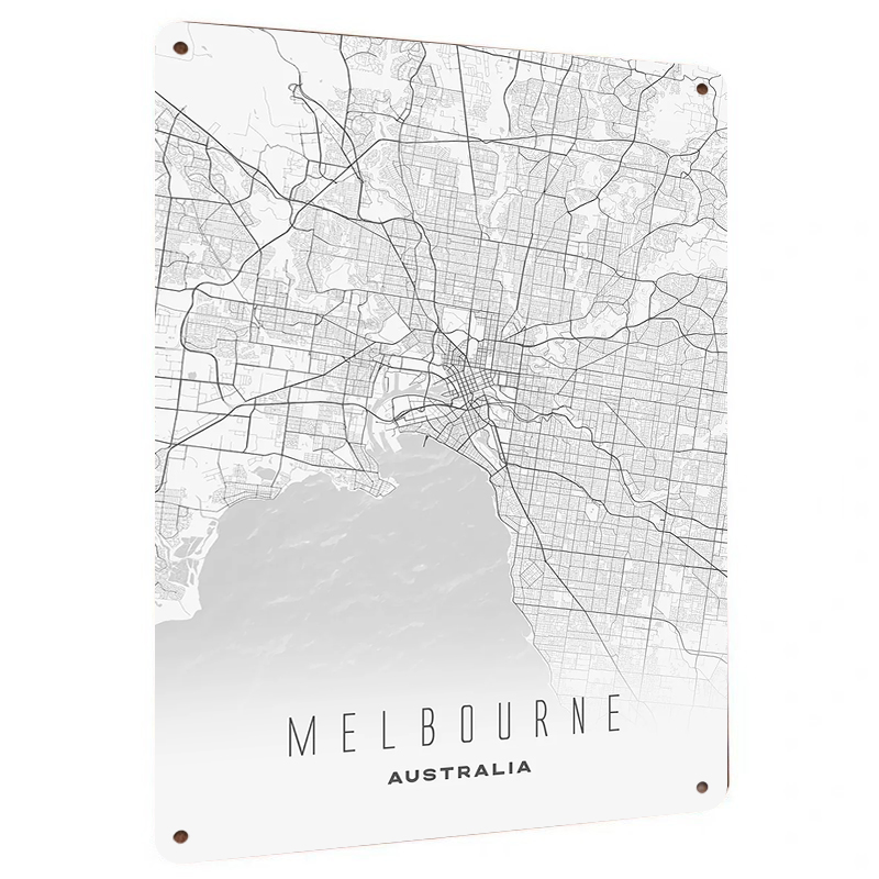 Melbourne City Map Metal Wall  - Home Decor Melbourne ulasan dan harga