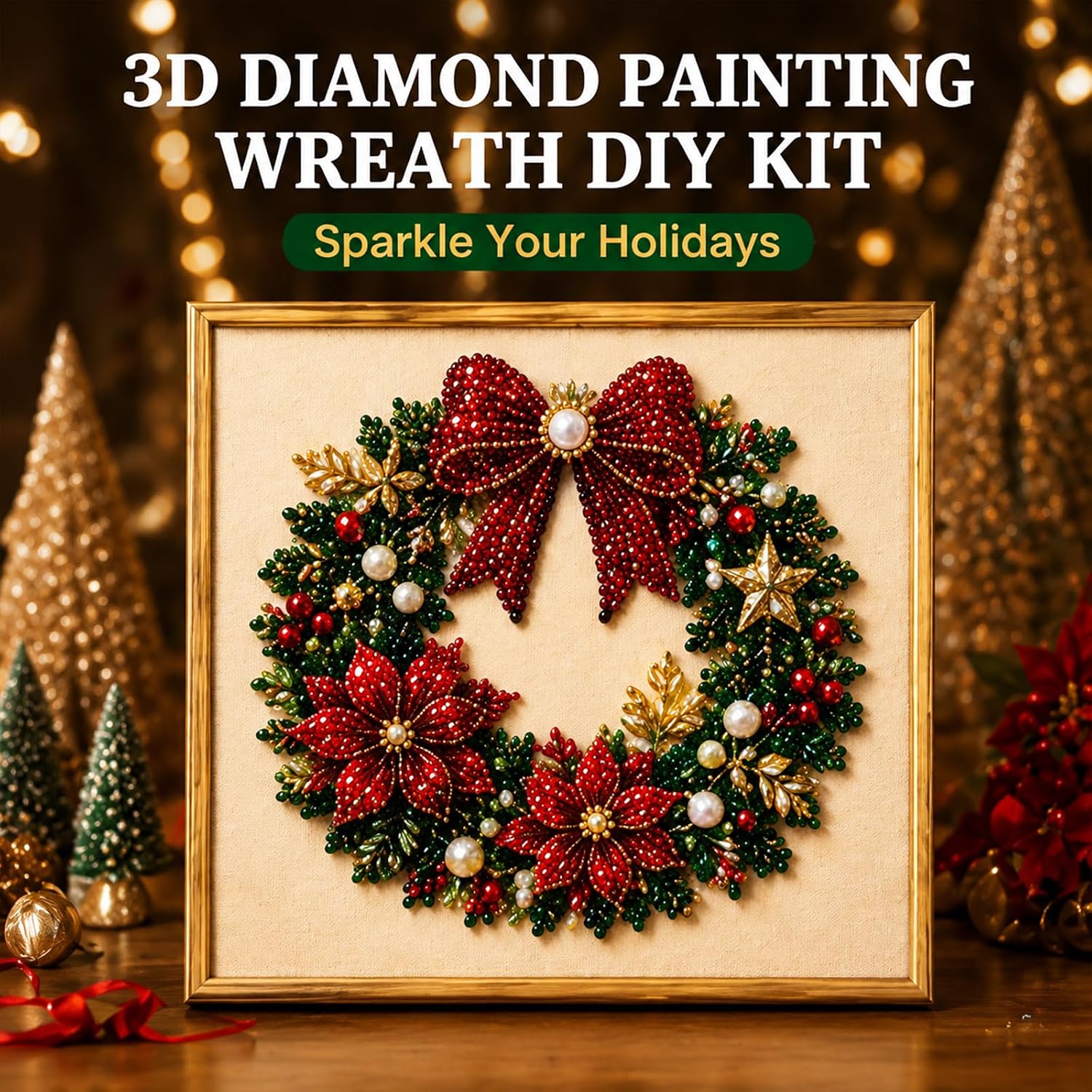 DIY Christmas Pearl Diamond Pa - Home Decor Etsy ulasan dan harga