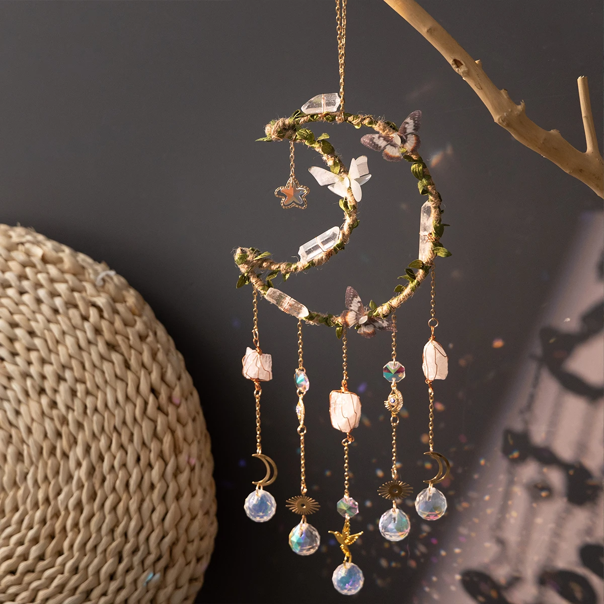 Sun Catcher Crystals Wind Chim - Boho Wind Chimes ulasan dan harga
