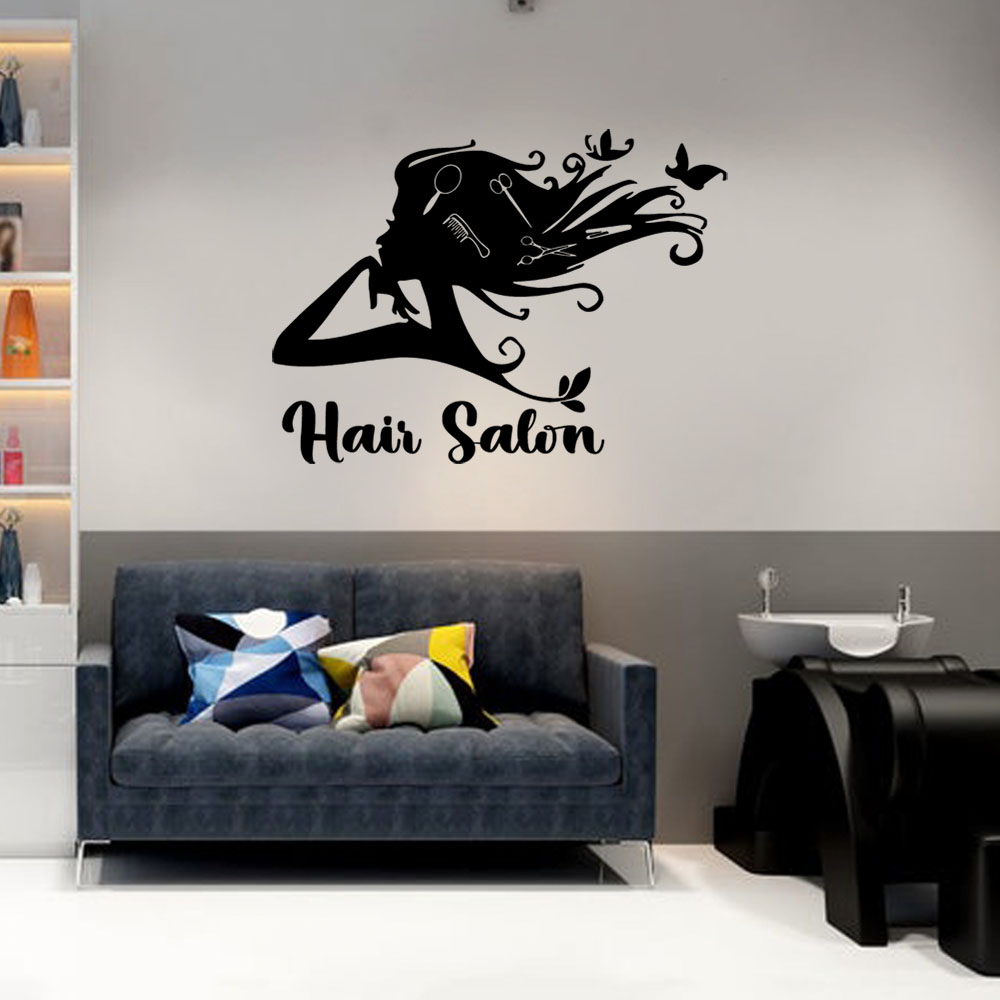 1PC Colorful Hairdressing Cust - Home Decor Wall Stickers ulasan dan harga