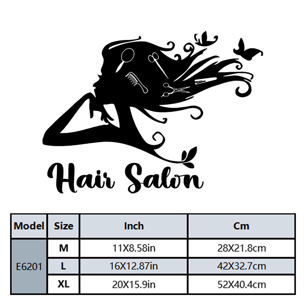1PC Colorful Hairdressing Cust - Home Decor Wall Stickers ulasan dan harga