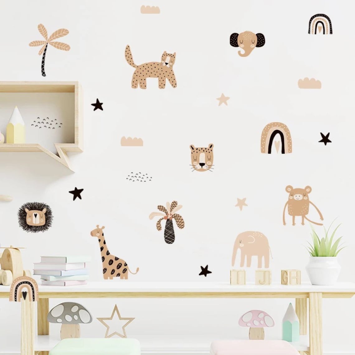 Boho Cartoon Rainbows Star Cut - Home Decor Y2K ulasan dan harga